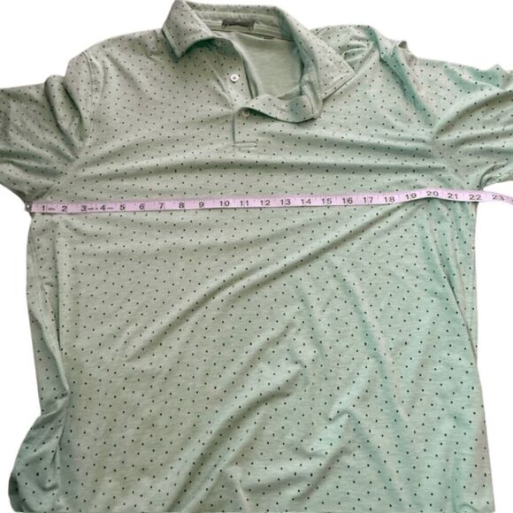 Tasc Men's Polka Dot Short Sleeve High Low Hem Golf Polo Shirt‎ Green Size XL - Picture 5 of 7